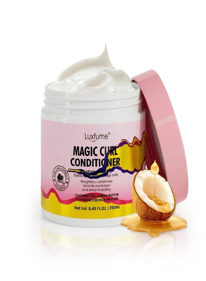 Luxfume Magic Curl Conditioner | Restores Fluidity & Elasticity for Curly Hair | Deeply Hydrates & Moisturizes, Curly Hair Conditioner with Coconut Oil, Shea Butter & Rice Protein, 8.45 oz - Image 1